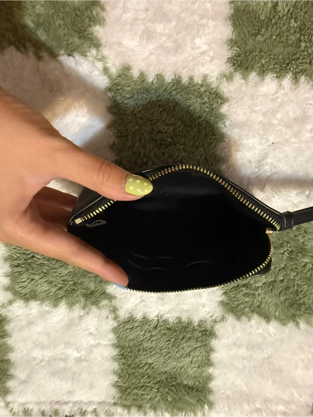 Coach Brown and Black Leather Zip Wristlet